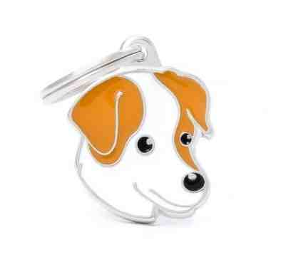 MEDALLA JACK RUSSELL (BLANCO / BEIGE)